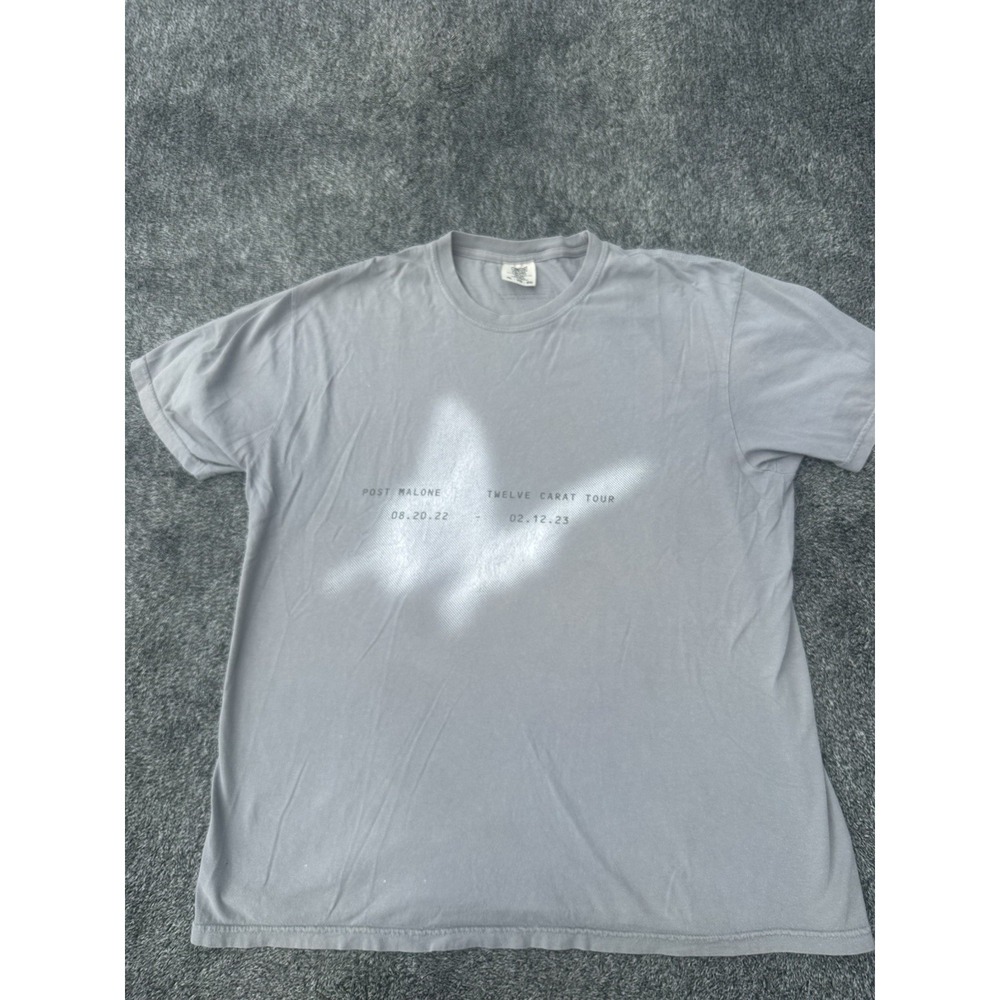 Post Malone Twelve Carat Tour 2022 2023 T Shirt XL Comfort Colors Gray Concert